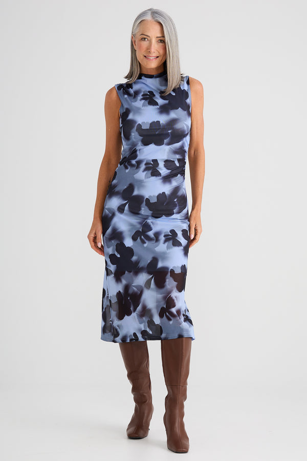Salem Dress Blue Abstract Floral