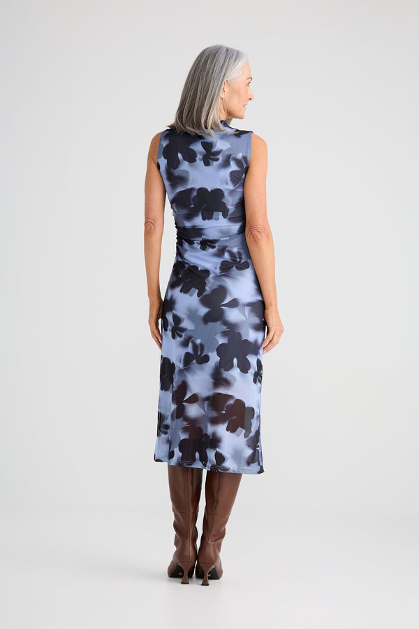 Salem Dress Blue Abstract Floral