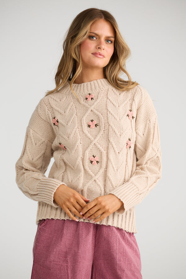 Betty Knit Cream Floral