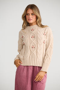 Betty Knit Cream Floral