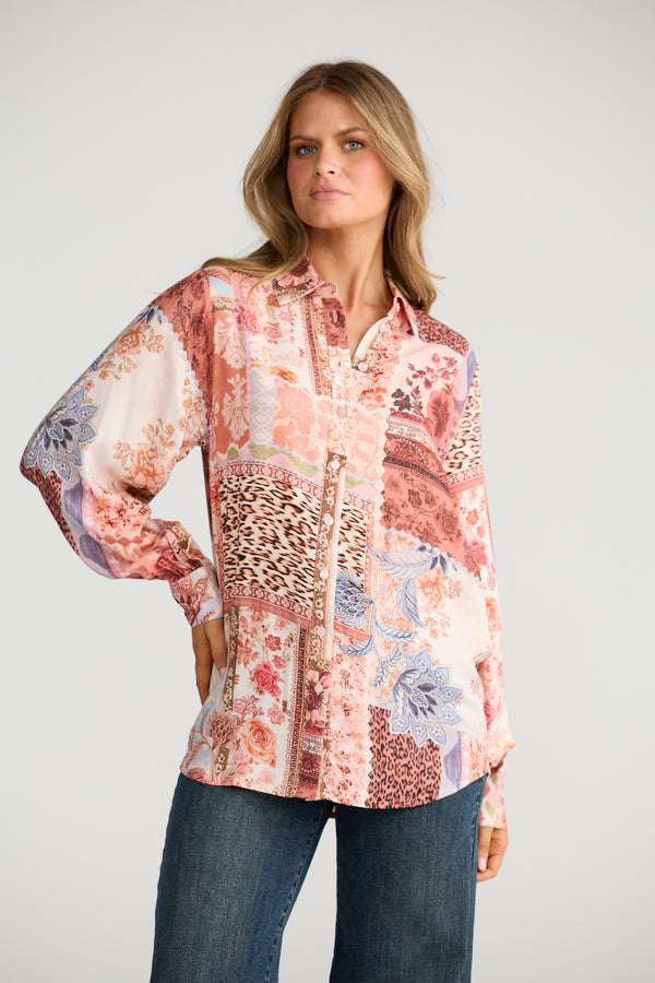 Flower Child Shirt Patchwork