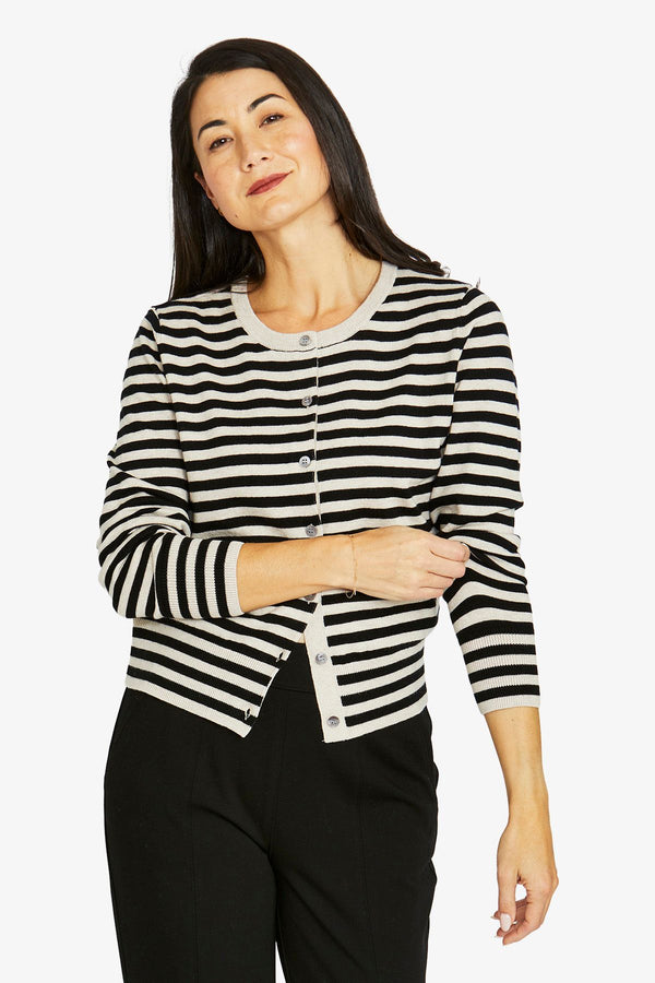 Mono Stripe Cardigan